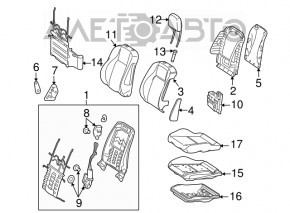 Tapiterie scaun sofer Mercedes GLC 16-22 din piele, bej, cu incalzire, partea superioara cu suport pentru genunchi, zgarietura