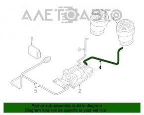 Tubulatura suspensiei pneumatice dreapta pentru BMW X5 F15 14-18, culoare albastră