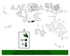 Suport motor stânga pentru pernă Audi A6 C7 16-18 restilizat 2.0 AWD