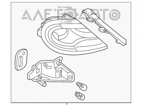 Lampa stânga VW Beetle 17-19 cu LED-uri și capac