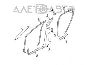 Capac prag fata stanga Nissan Murano z50 03-08 bej, cu insertie cromata, mufa