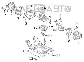 Кронштейн подушки двигателя правый Audi A6 C7 16-18 рест 2.0 AWD новый OEM оригинал