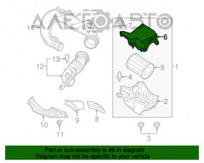 Corpul filtrului de aer Ford Focus mk3 11-18 2.0 partea superioară