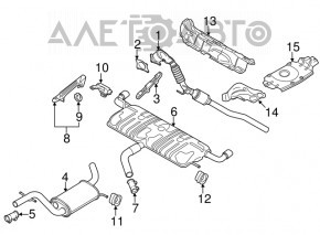 Suportul de evacuare din spate cu tanc pentru VW Beetle 12-19 2.0T cu cauciuc