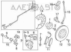 Suportul frontal stânga pentru VW Beetle 12-17 2.0T roșu