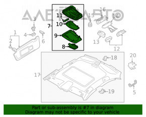 Plafonul de iluminare frontal pentru Audi A4 B9 17-19 negru, sub geam, zgârieturi