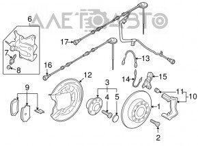 Суппорт задний левый VW Beetle 12-17 2.0T красный