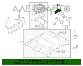 Плафон освещения задний Audi A4 B9 17-19 черный