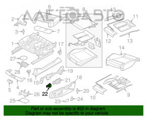 Controlul suportului lombar al scaunului șoferului Audi A4 B9 17- bej