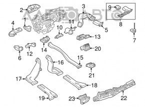 Deflectorul de aer al conductei centrale de aerisire pentru Audi A4 B9 17-