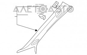 Capacul stâlpului frontal stânga superior Audi A4 B9 17- negru