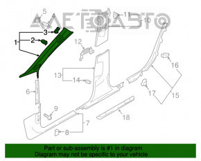 Capacul stâlpului frontal stânga superior Audi A4 B9 17- negru