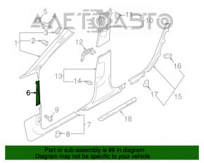 Capacul suportului frontal dreapta medie Audi A4 B9 17- negru