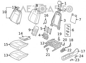 Controlul scaunului pasagerului Audi A4 B9 17 - bej