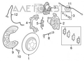 Suport de fixare a placuțelor de frână față dreapta Mercedes GLC 16-22 set