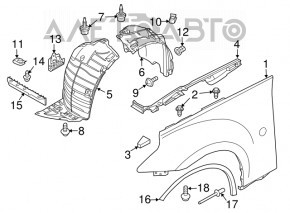 Protecția arcului lateral stânga pentru Infiniti Q50 14- RWD