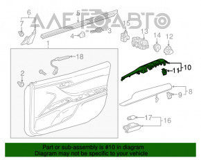 Capacul de control al geamurilor electrice din față stânga Toyota Camry v70 18- negru, suport rupt