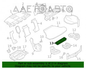 Placa de spumă pentru portbagajul din față al Infiniti Q50 14- pentru roată de rezervă