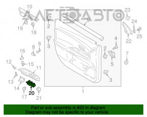 Controlul geamului electric din față, stânga, Mitsubishi Outlander 16-21, negru, 1 automat, uzat