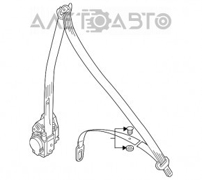 Centura de siguranță pentru pasageri Audi A4 B9 17- bej, pentru curățare.