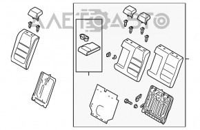Спинка заднего ряда сидений левая Mazda 6 13-21 кожа черн