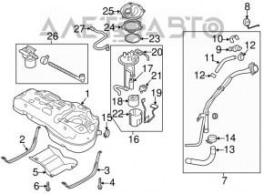 Senzor presiune combustibil Kia Sorento 10-15 2.4 nou original OEM