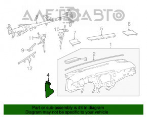 Накладка торпеды боковая правая Toyota Camry v70 18-24 черная