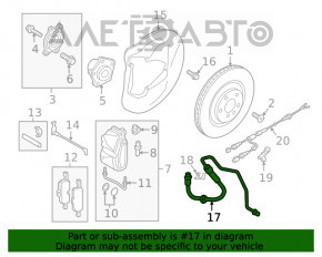 Тормозной шланг передний правый Audi A4 B9 17- под диск 338мм новый OEM оригинал