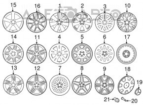 Болт колесный d17 M14x1.5 Mercedes CLA 14-19 тип 1