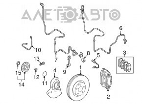 Suportul frontal stânga Mercedes W221 cu 4 pistoane.