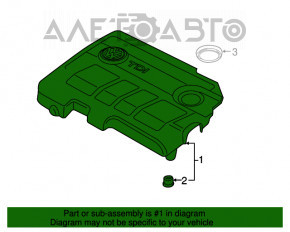 Накладка двигателя VW Passat b7 12-15 USA 2.0TDI