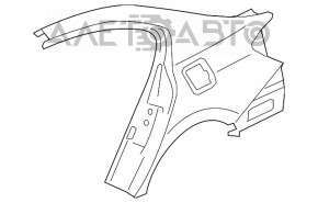 Aripa spate dreapta Honda Accord 13-17 argintie.