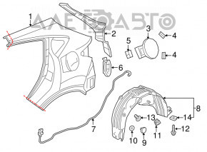 Aripa spate dreapta Honda HR-V 16-22 argintie.