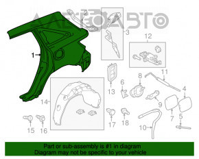 Четверть крыло задняя правая Acura MDX 14-20