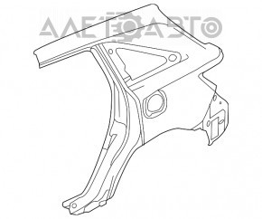 Aripa spate dreapta a un sfert de aripi pentru Acura MDX 14-20, neagra.