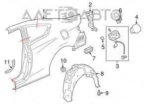 Aripa spate stânga Honda Accord 13-17