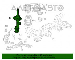 Amortizorul din față dreapta pentru Fiat 500 12-19