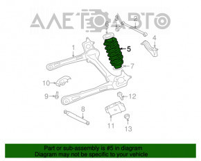 Arcul elicoidal spate stânga pentru Dodge Grand Caravan 11-20