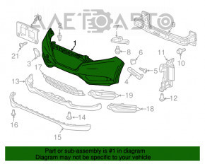 Бампер передний голый Honda HR-V 16-18 OEM