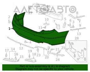 Бампер задний голый Honda Accord 18-22 новый OEM оригинал