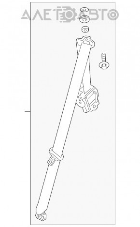 Ремень безопасности задний правый Honda HR-V 16-22 черный