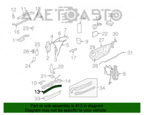 Ghidajul ușii din spate dreapta jos pentru Dodge Grand Caravan 11-20