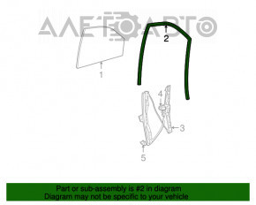 Garnitură de etanșare a geamului față dreapta Dodge Grand Caravan 11-20