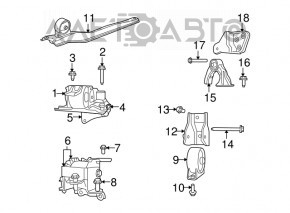 Suportul de amortizare a motorului din față dreapta pentru Jeep Compass 11-16 2.4 2.0 1.8.