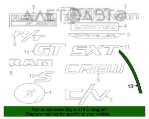 Capac portbagaj dreapta Dodge Grand Caravan 11-20 negru