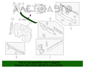 Grila suportului de parbriz Dodge Journey 11 - suportul este rupt.