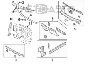 Grila suportului de parbriz Dodge Journey 11 - suportul este rupt.