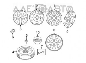 Гайка колесная d21 M12x1.5 Mazda3 03-08 под железку