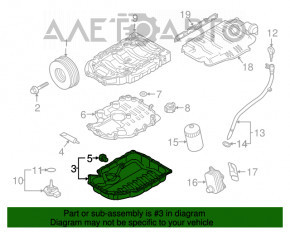 Paletul motorului Audi A4 B8 08-16 2.0T este perforat.