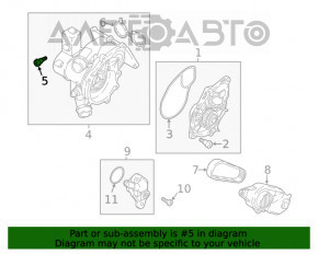 Помпа охлаждения с корпусом термостата в сборе VW Passat b8 16-19 USA 1.8Т